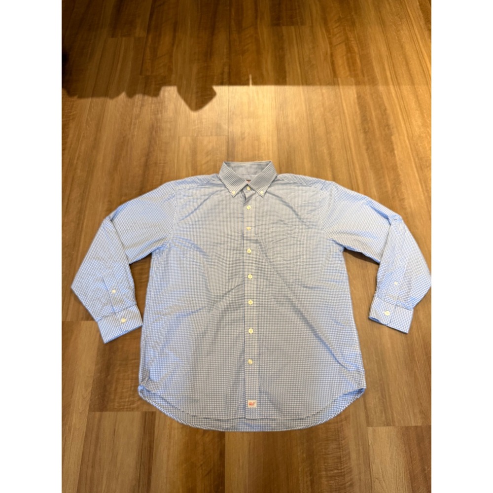Vineyard Vines Button Down Shirt Mens L Blue Gingham Performance Murray 1W1439